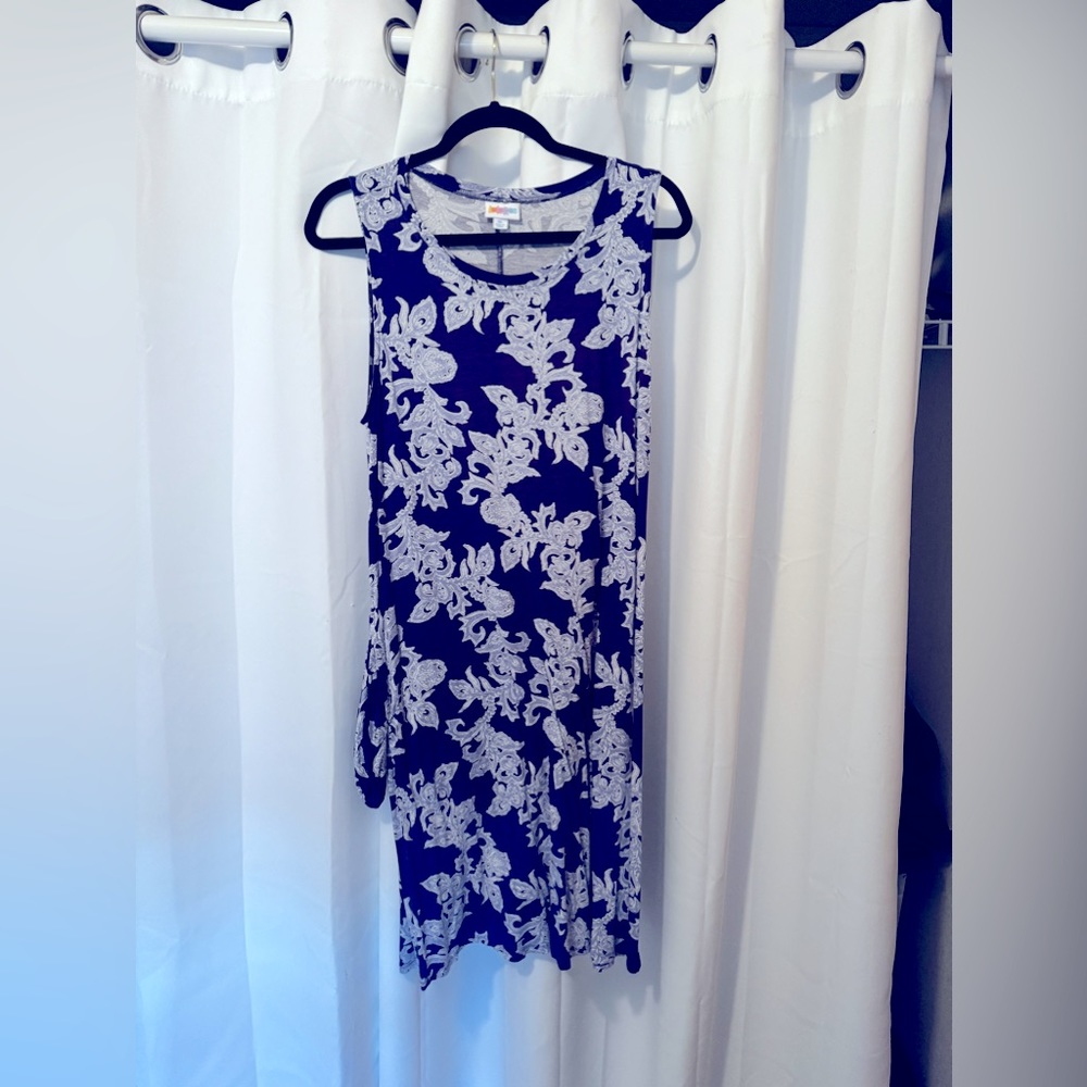 Lularoe extra large, purpleish blue floral, sleeveless dress